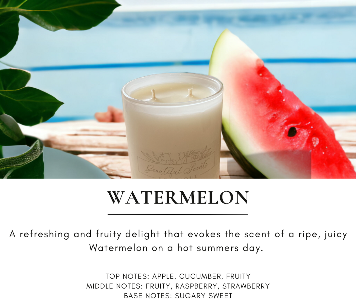 Watermelon - Natural Eco Soy Wax Candle